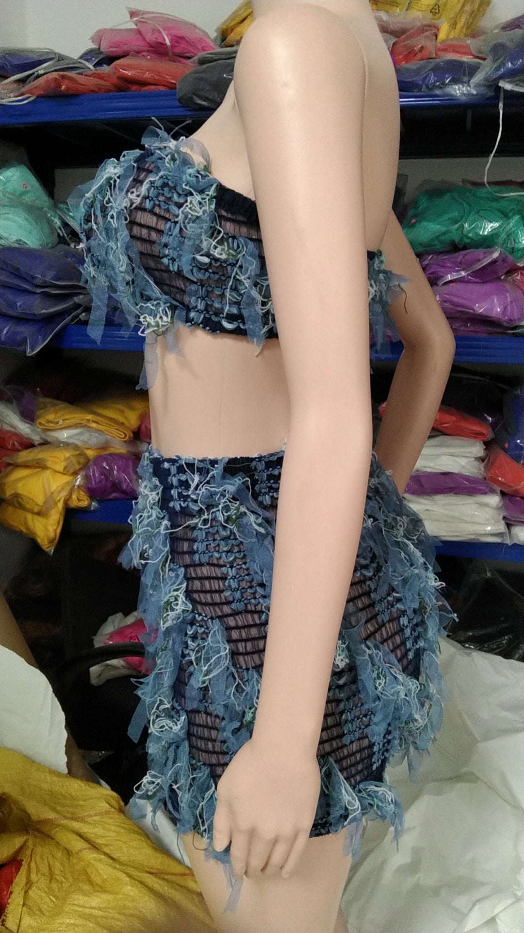 Women's Strapless High-Waist Slim Fit Sexy Mini Skirt Set 14