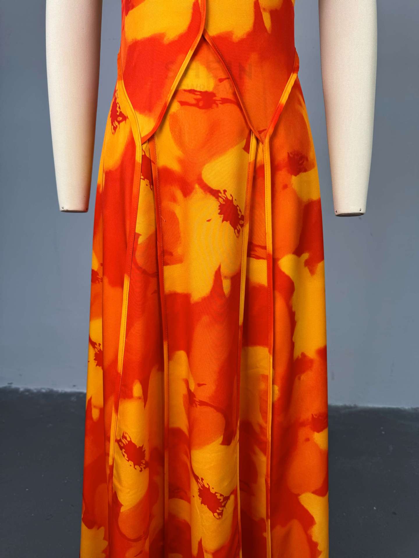 Women summer printed suspenders Strapless dress 3