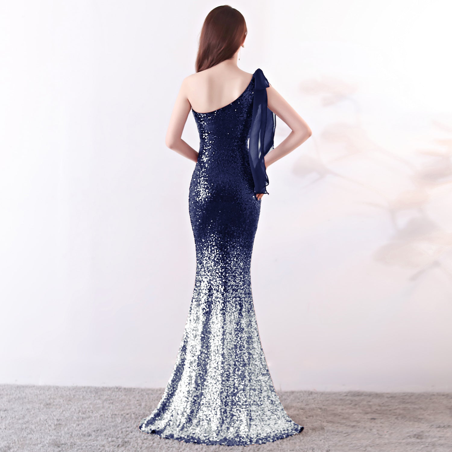 Women Gradient Sequins Formal Party Maxi Mermaid Evening Dress 10