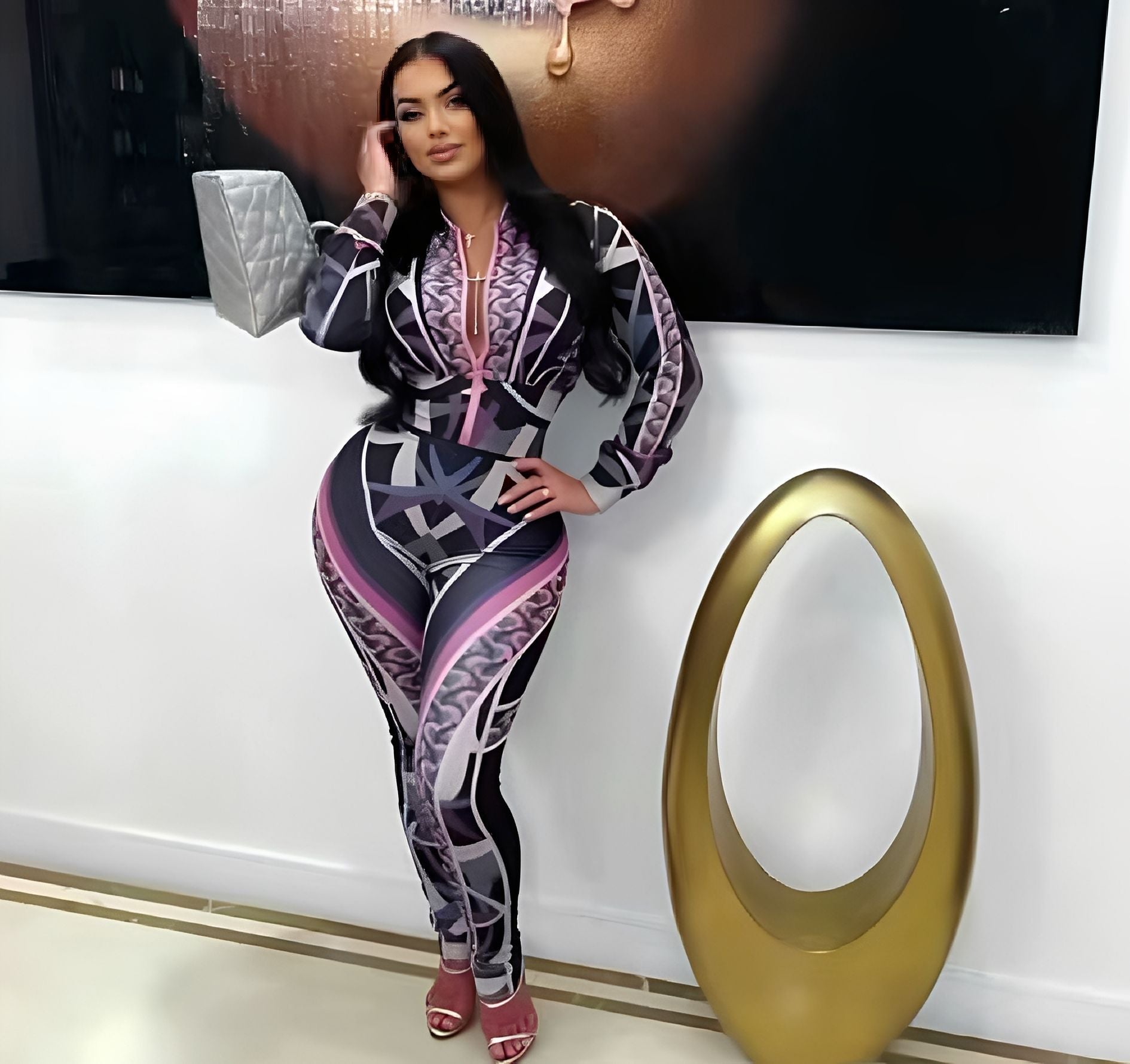 Women's Sport Casual Fashion Print Two-Piece Pants Set 7