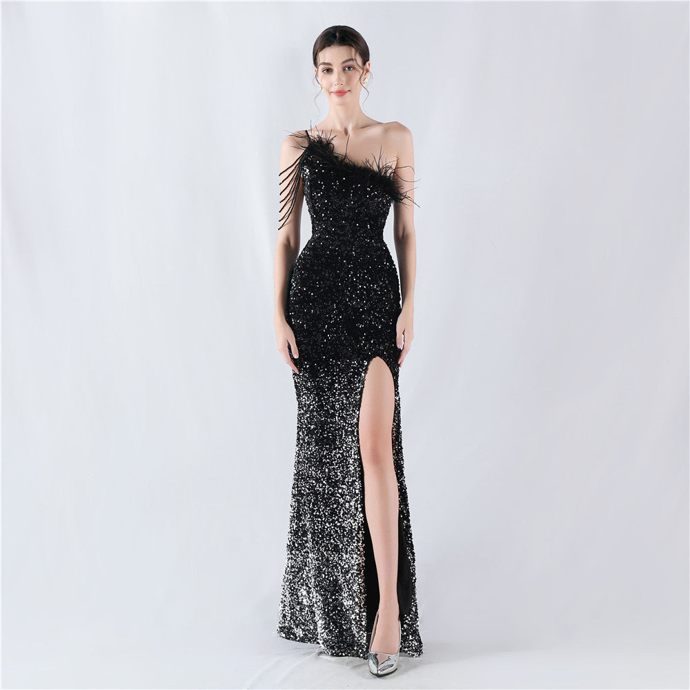 Plus Size Women Sequin Formal Party Maxi Evening Dress 3