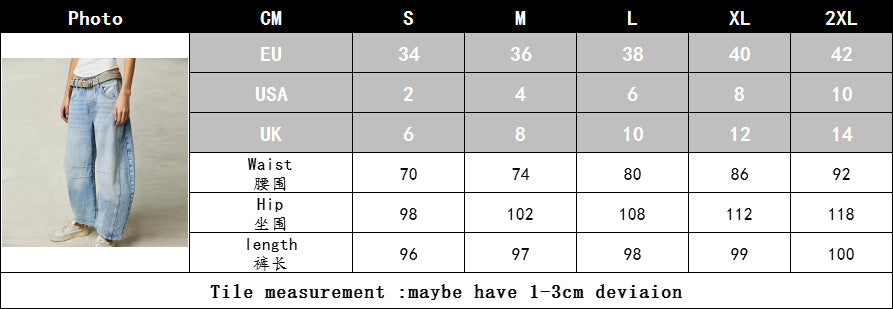 Women Loose Washed Denim Pants 9