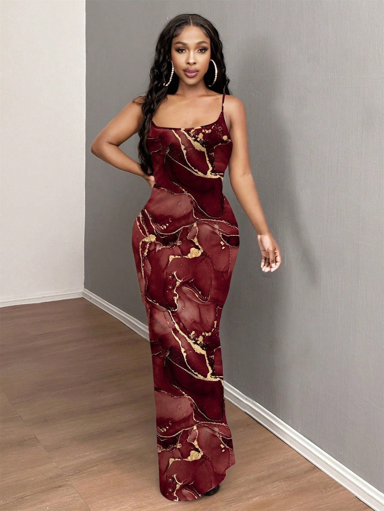 Women Summer Striped Printed Backless Sleeveless Dress