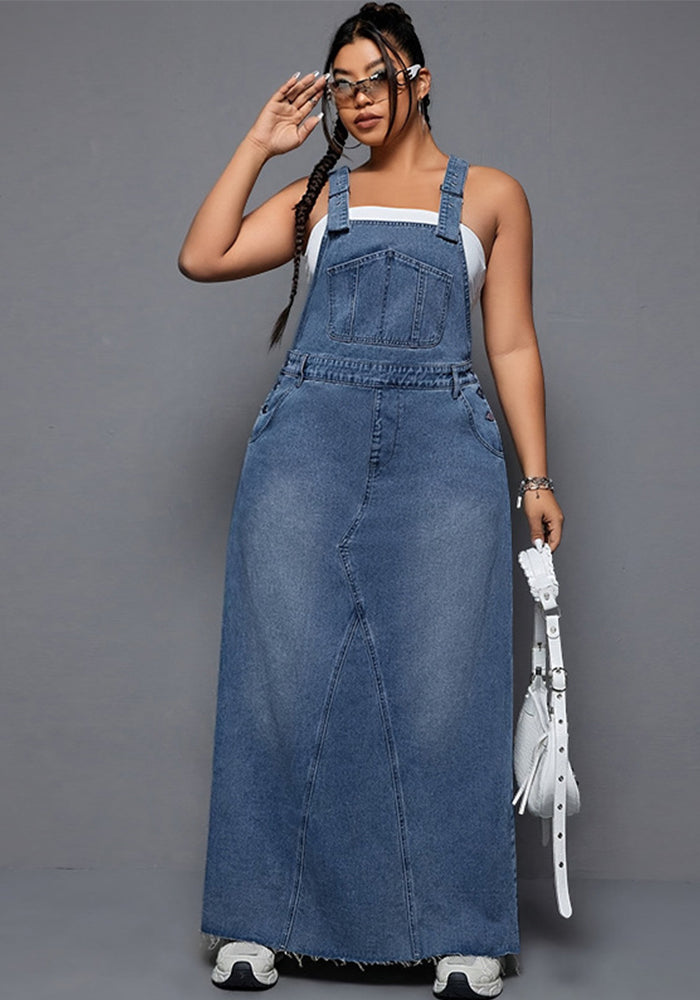 Plus-Size Women Denim Jumpsuit