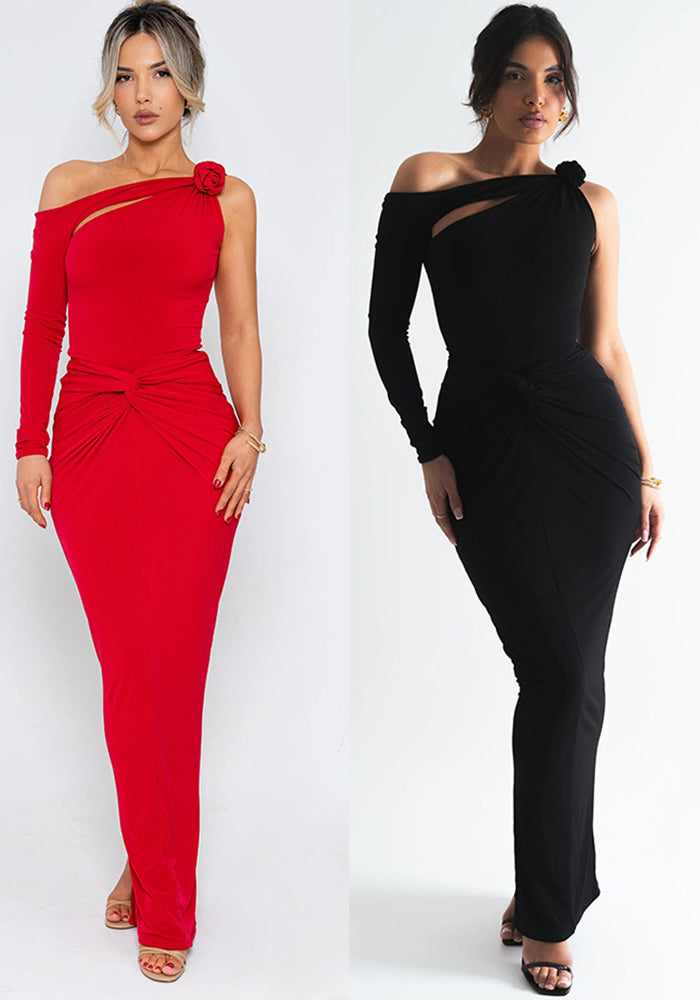 Women Spring Sexy Solid Maxi Dress