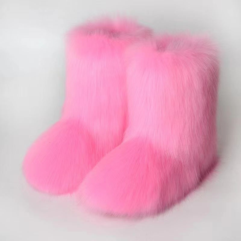 Women Furry winter warm snow boots 4