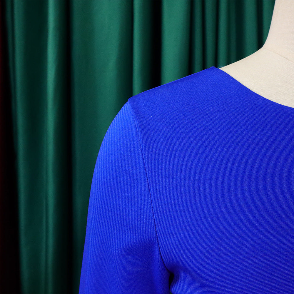 Women Solid Long Sleeve Midi Dress 31