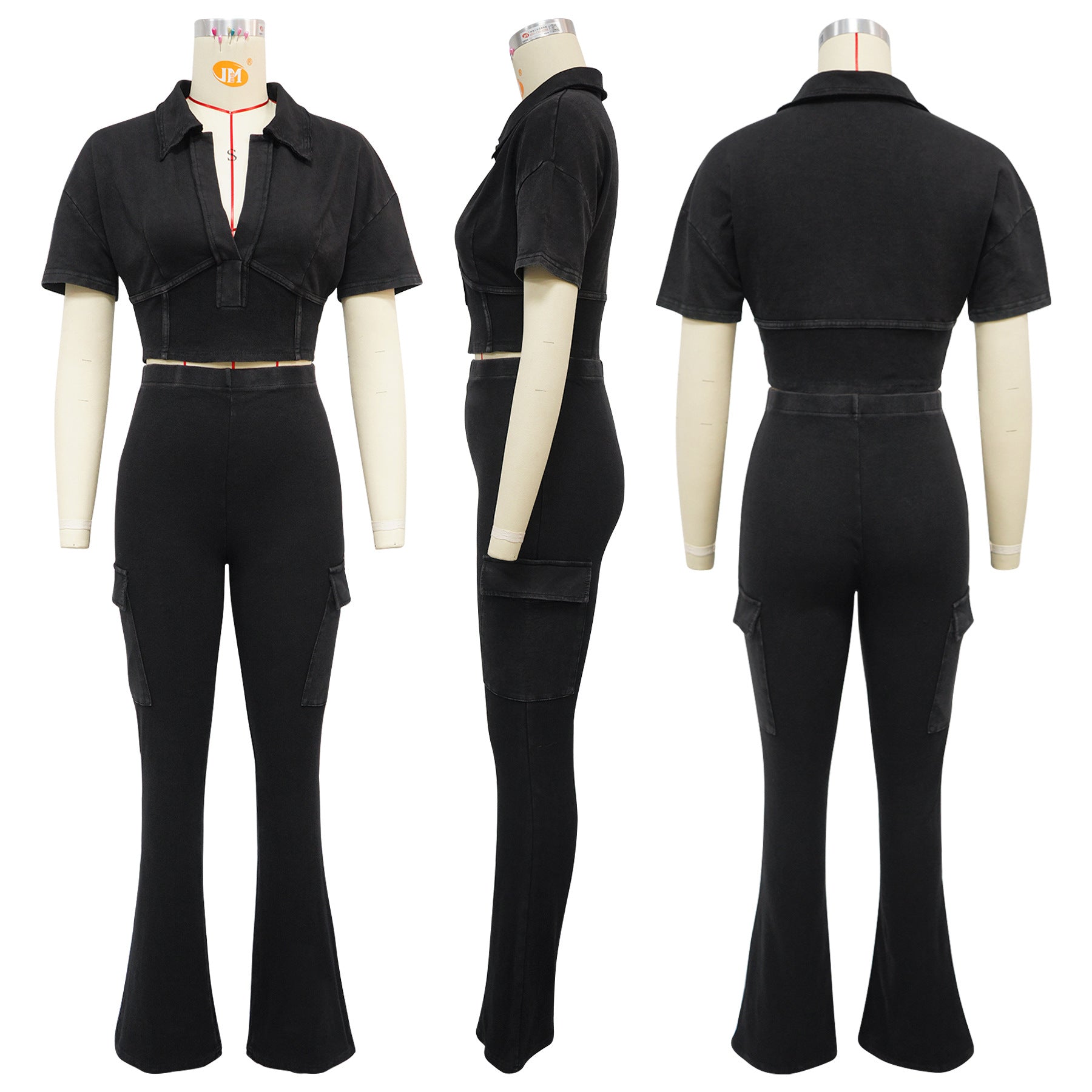 Women Sport Short-Sleeved Top and Pant Two-Piece Set 9