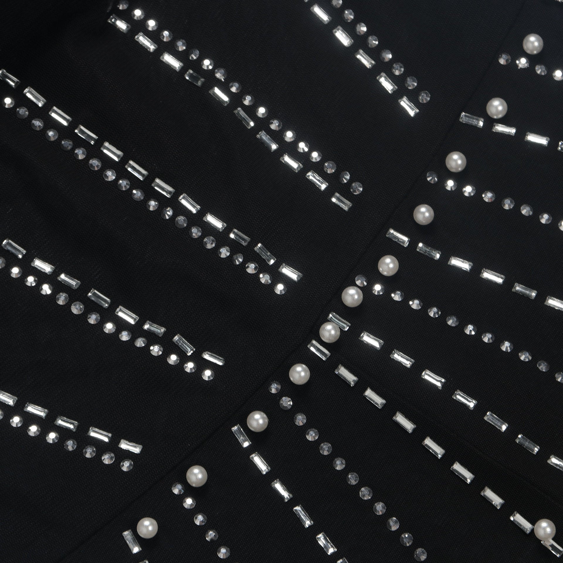 Sexy Beaded Pearl Strip Trendy Stretch Tight Fitting Jumpsuit 21