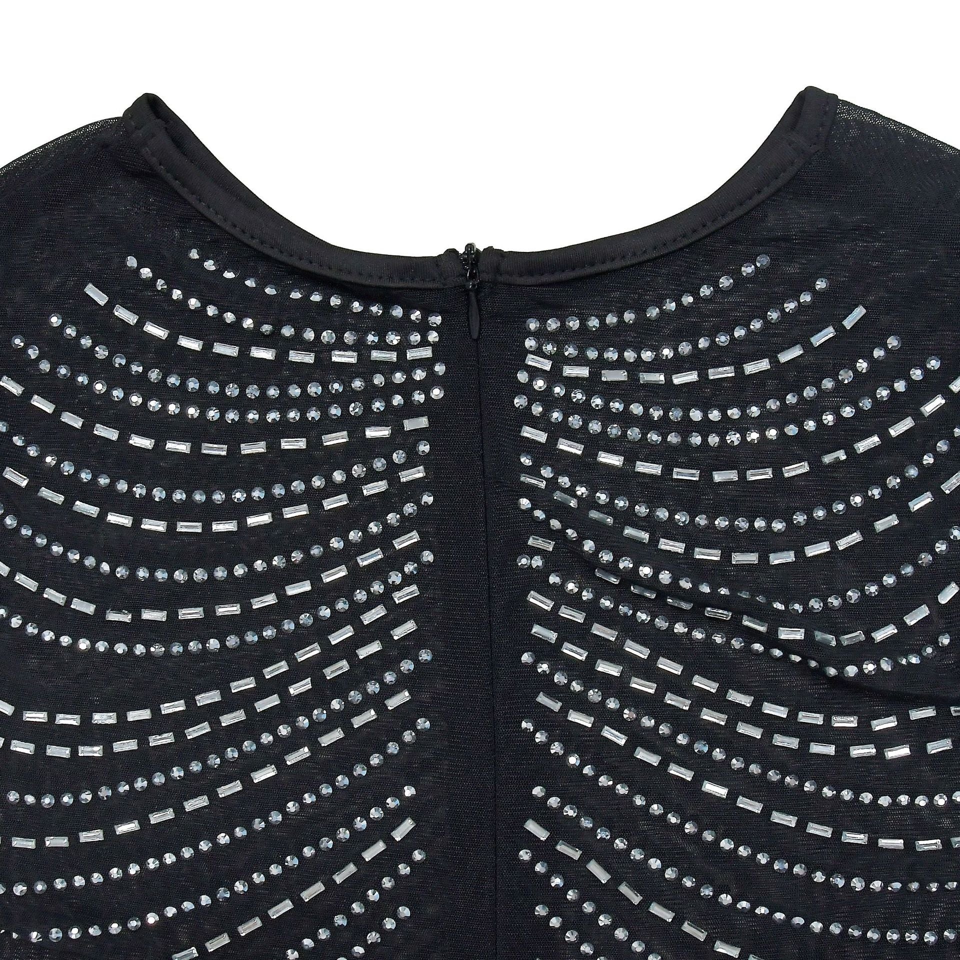 Fashion Women's Solid Color Mesh Beaded Sleeveless Long Dress 20