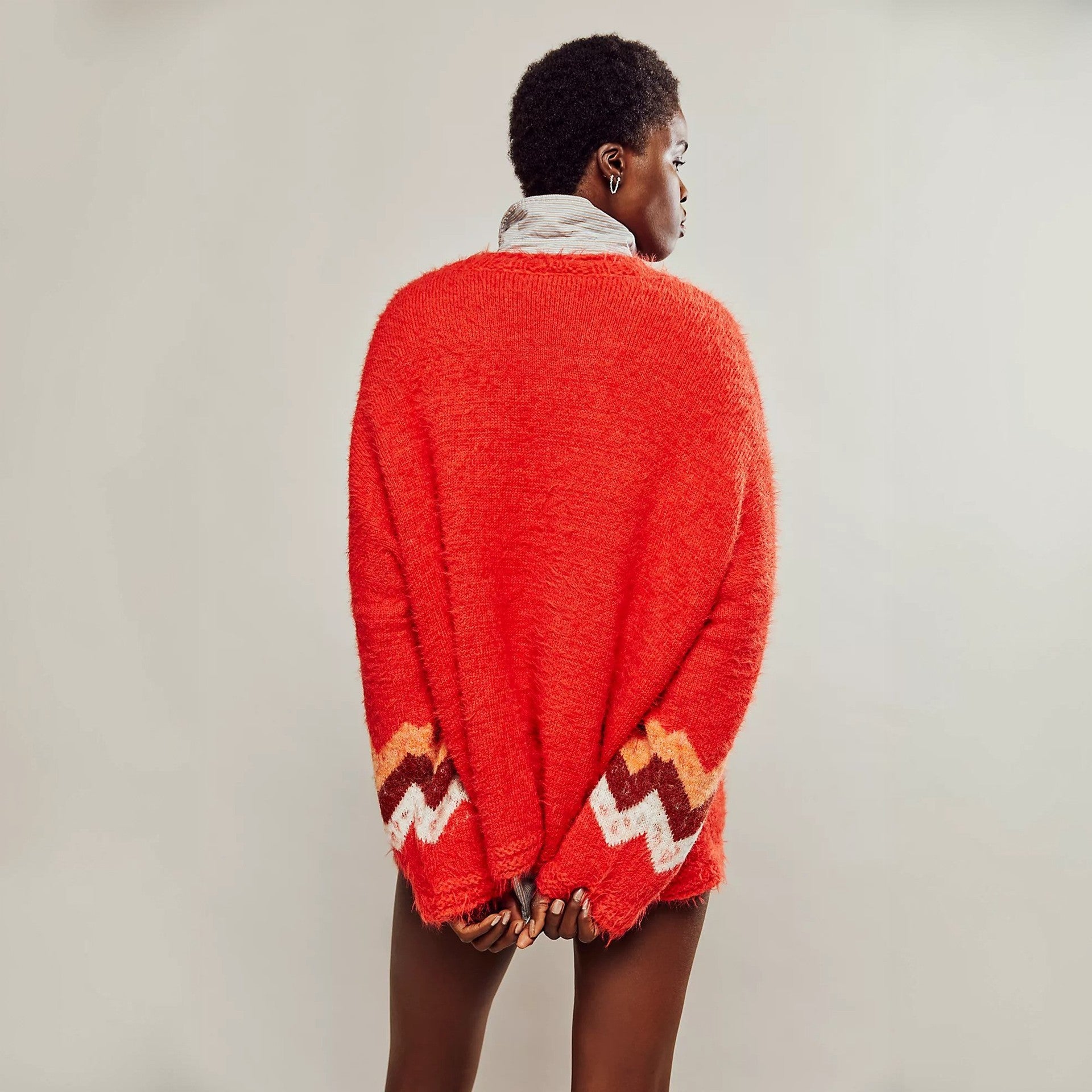 Women Winter Casual Round Neck Printed Knitting Sweater 6