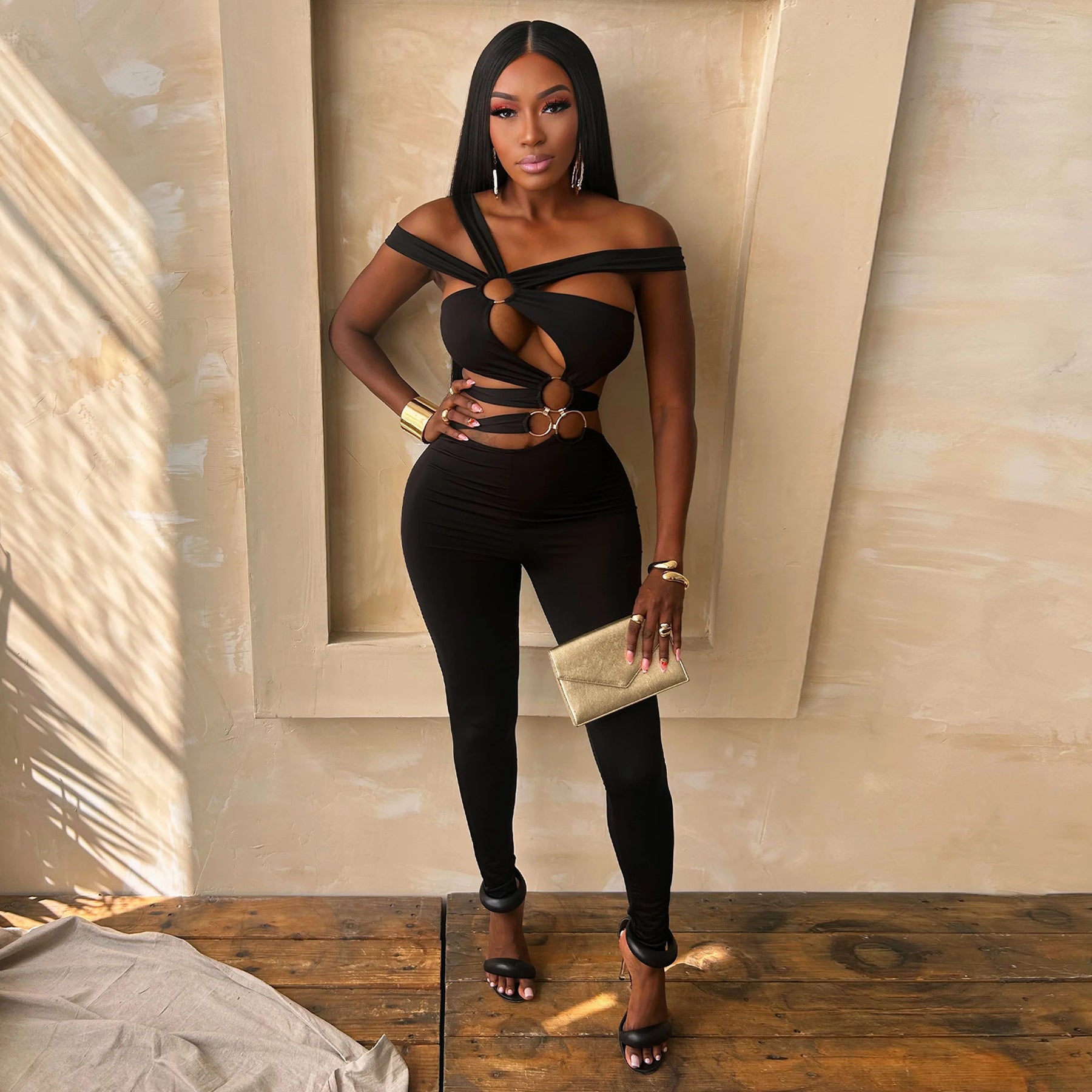 Women's Sleeveless Sexy Hollow Irregular Jumpsuit 3