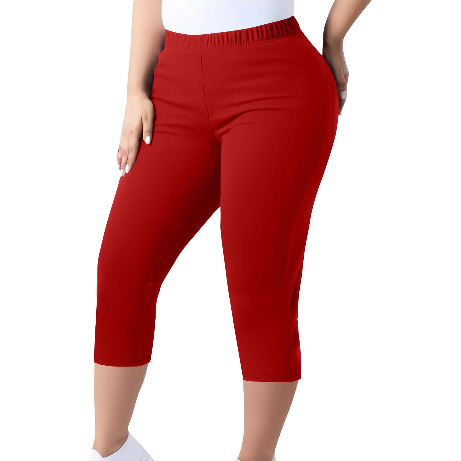 Women's Trousers Capri Pants Plus Size Elastic Waist Tight Pants 21