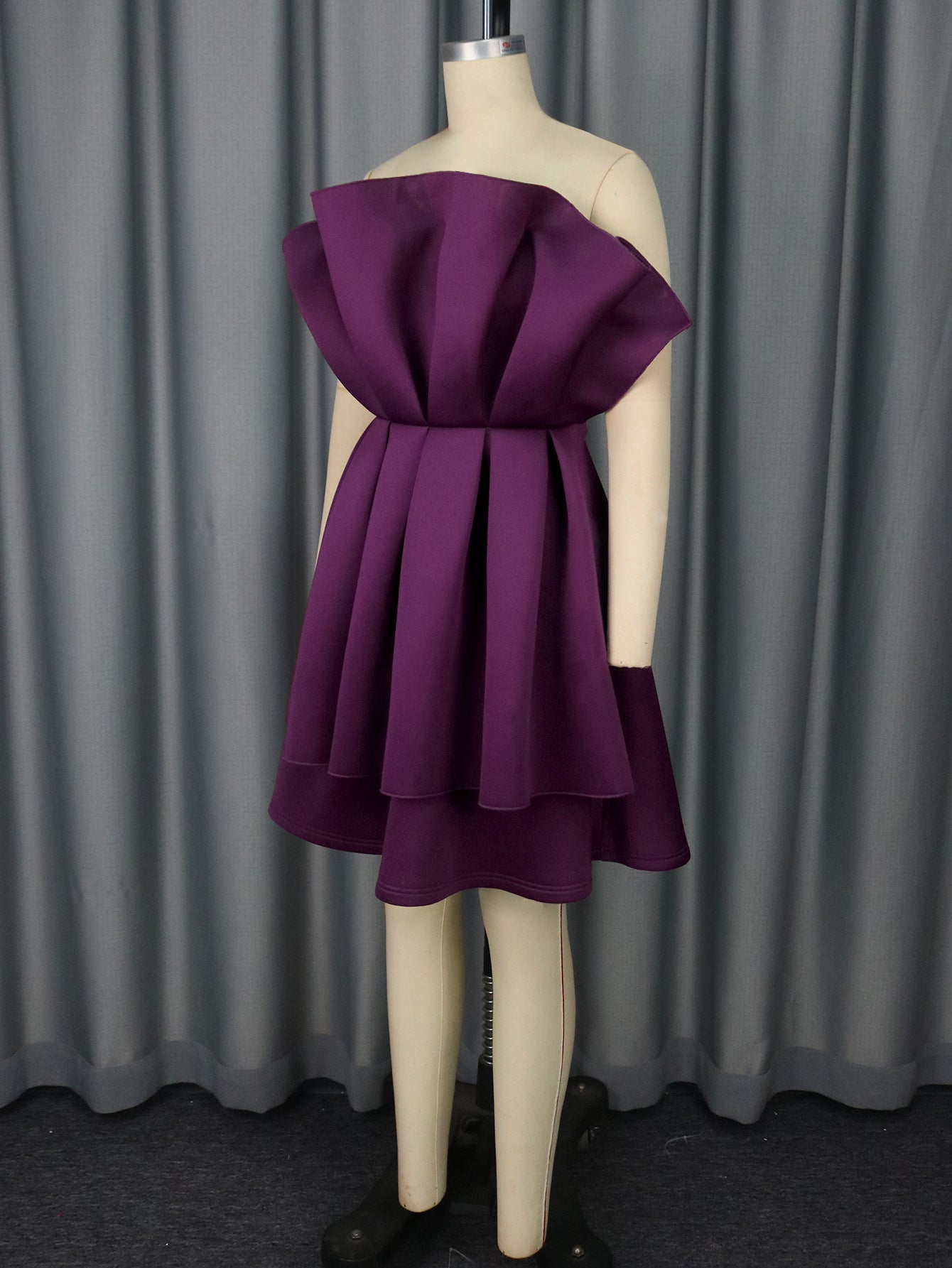 Women sexy Strapless ruffle Formal Party dresses 5