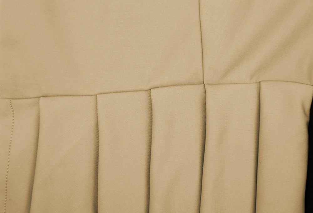 Women Solid Color Block Long Sleeve Casual Dress 40