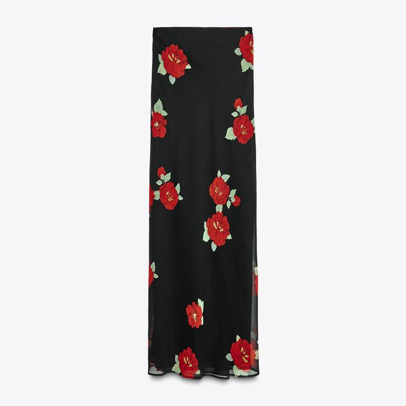 Women's Bohemian Print Halter Strap Top Skirt Set 10