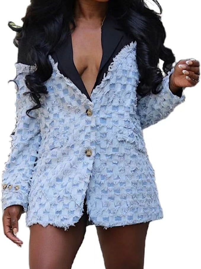 Checkerboard Jacquard Patchwork Jacket 5