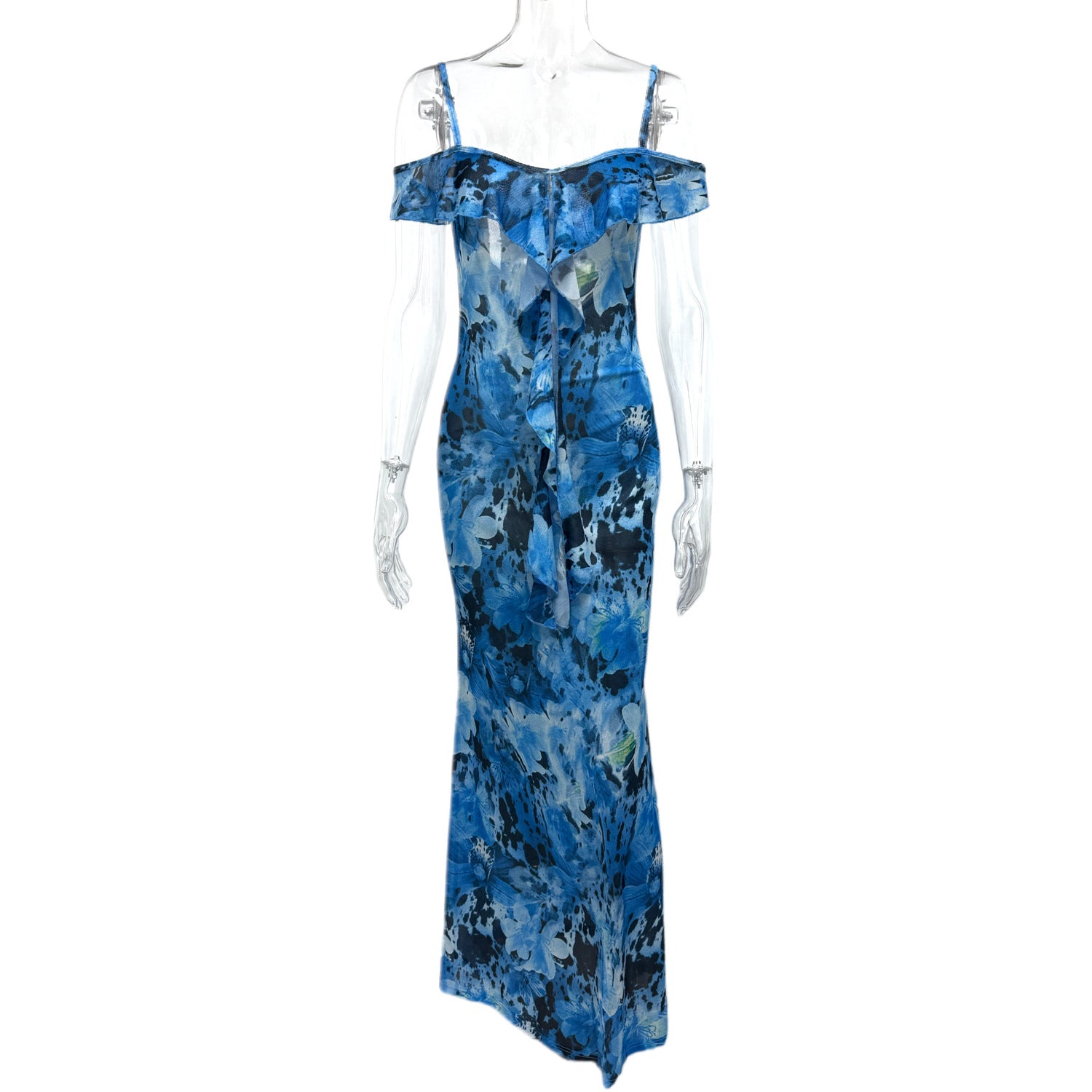 Summer Off Shoulder Trendy Print Sexy Long Dress 28