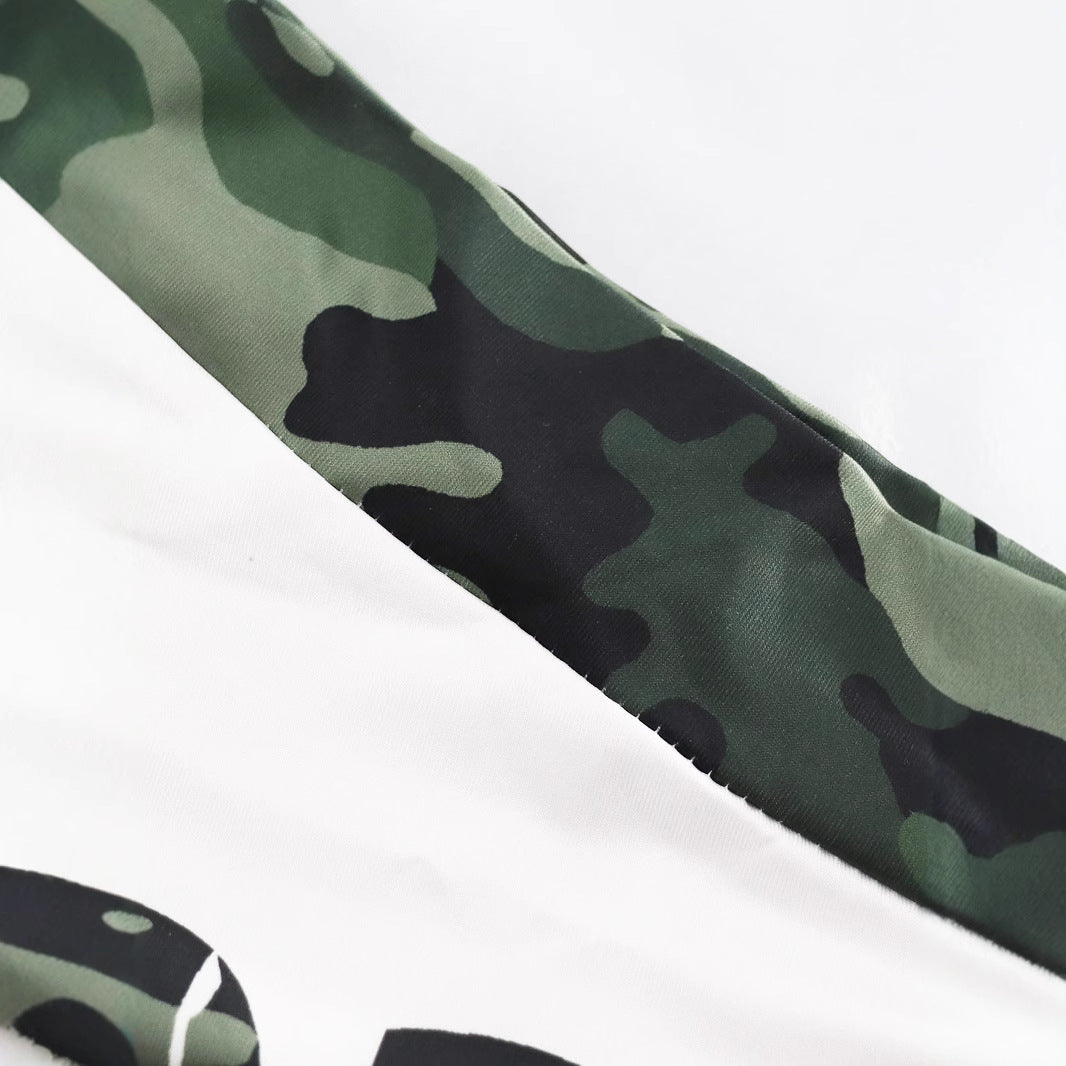 Women Camouflage Off Shoulder T-Shirt Shorts Two Piece Set 4