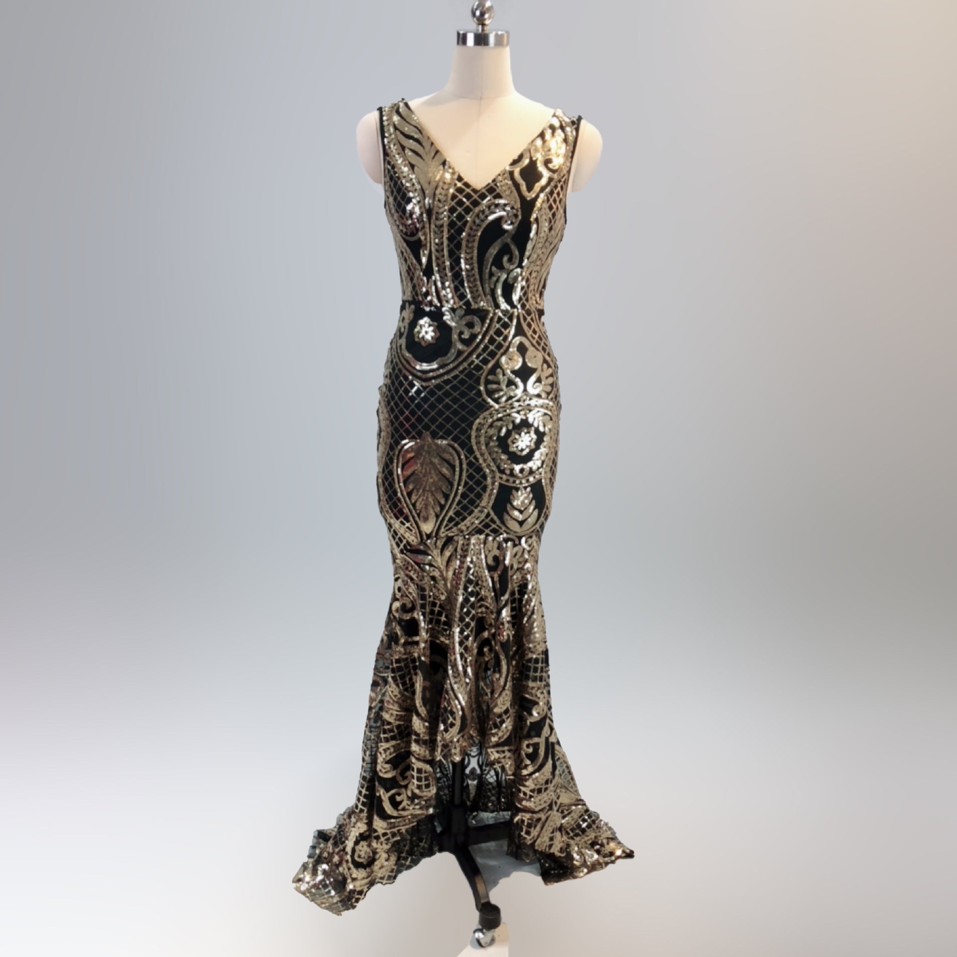 Evening dress female v-neck sexy sequins mermaid party dress dinner dress 9