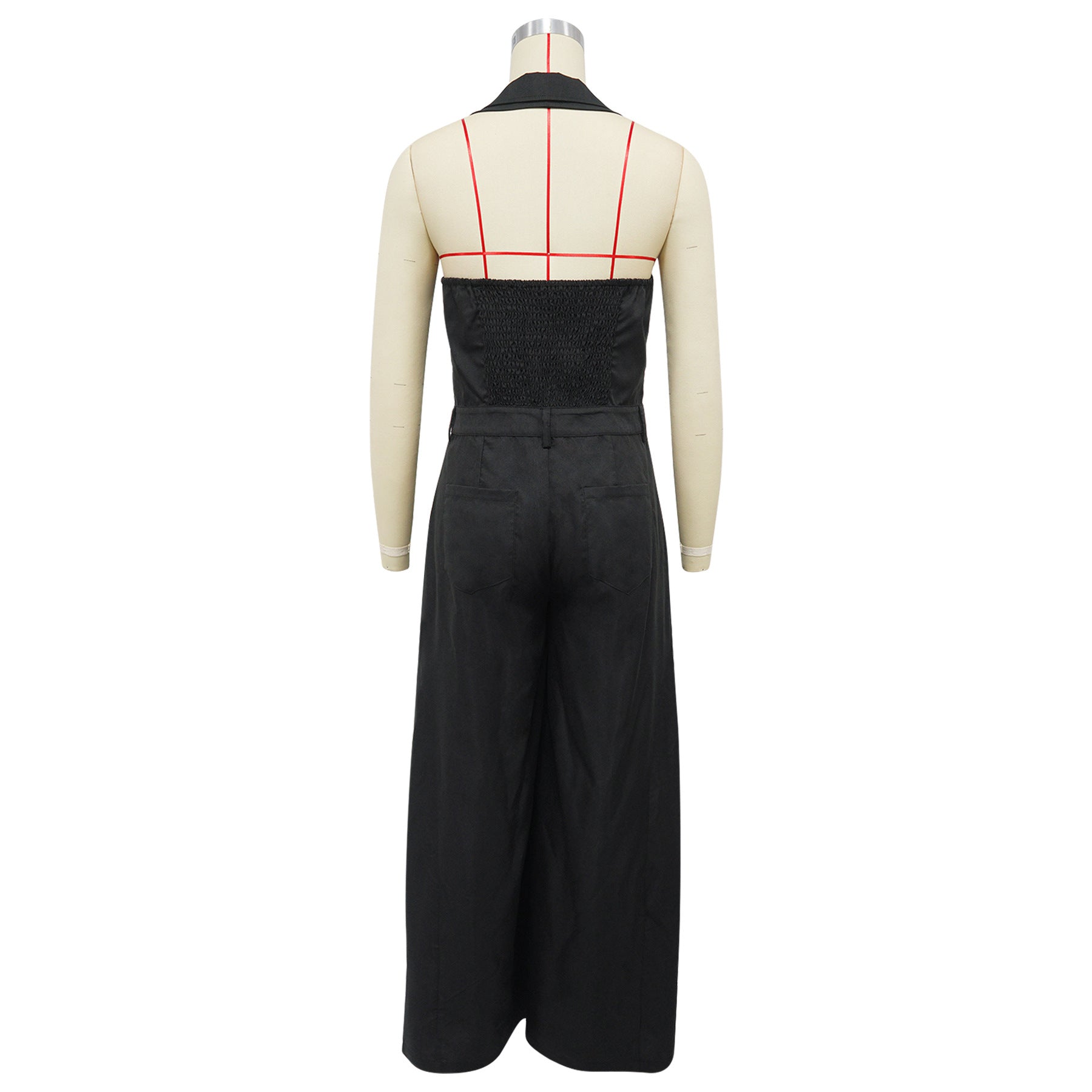 Women Pocket Sleeveless Backless Casual Jumpsuit 9