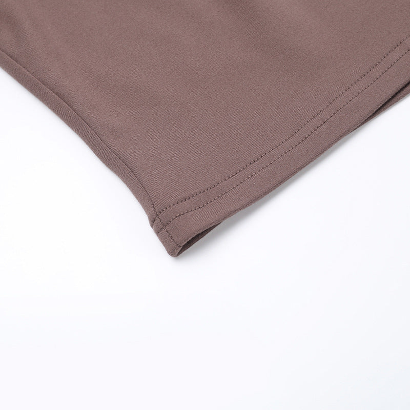 Women Spring Slash Shoulder Lace-Up Crop Top and Two Piece Set 15