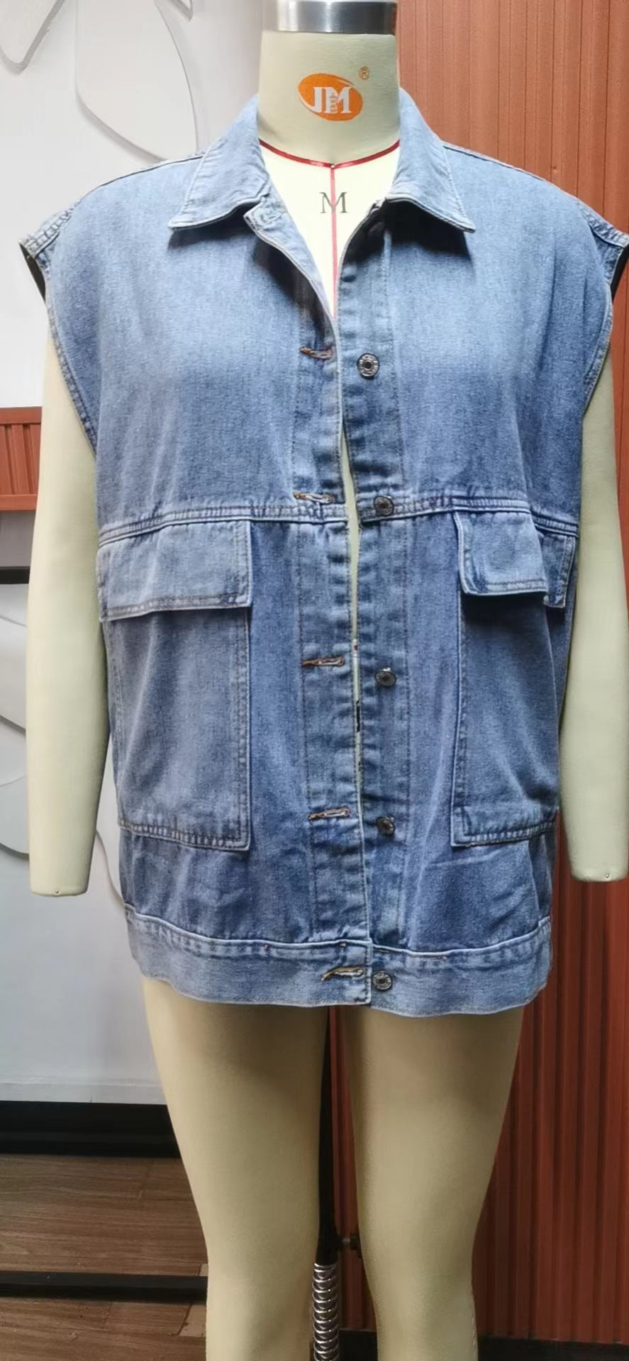 Women Fashion Loose Denim Vest 18