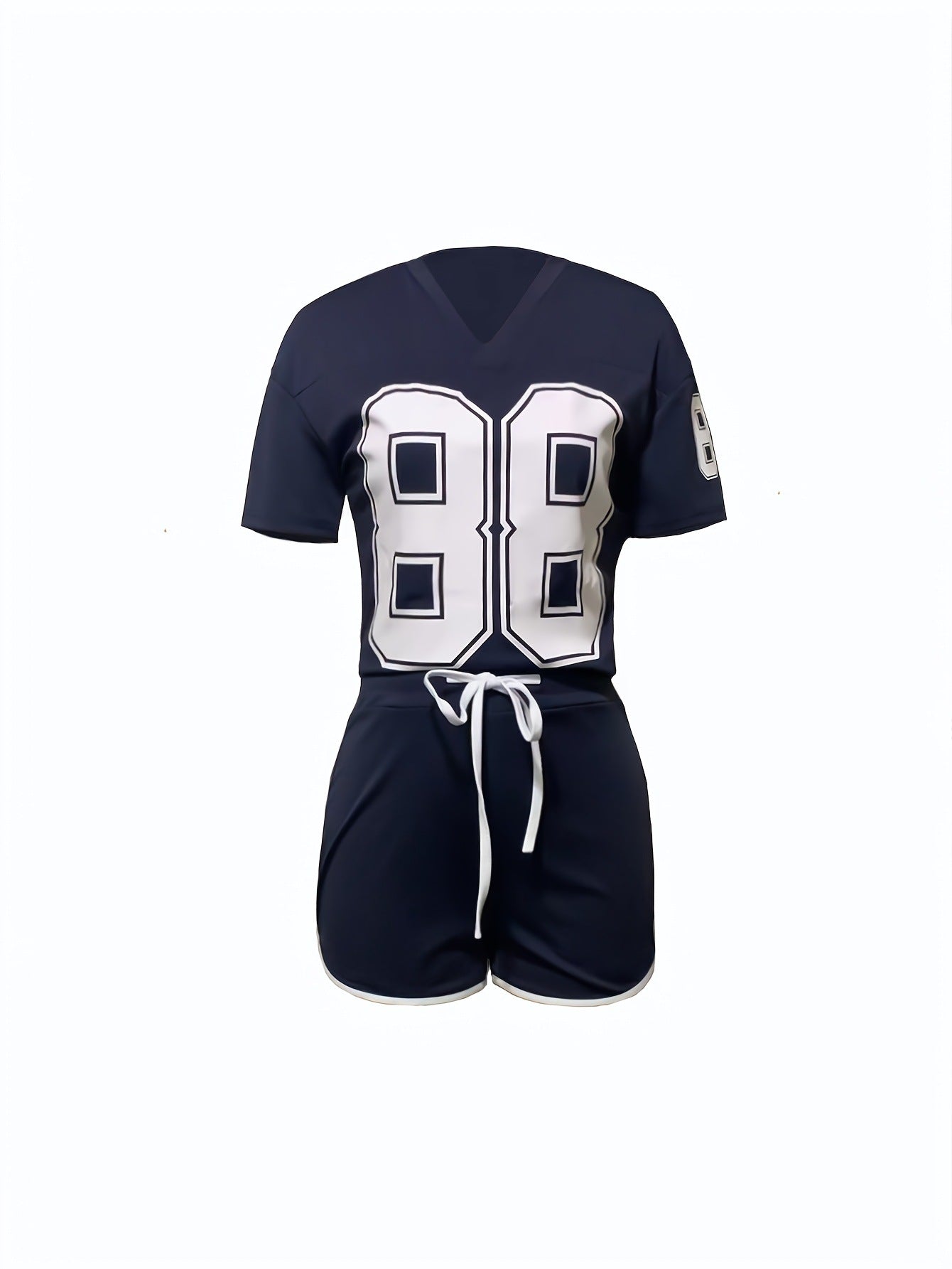 Women casual digital print short-sleeved top and shorts two-piece set 11