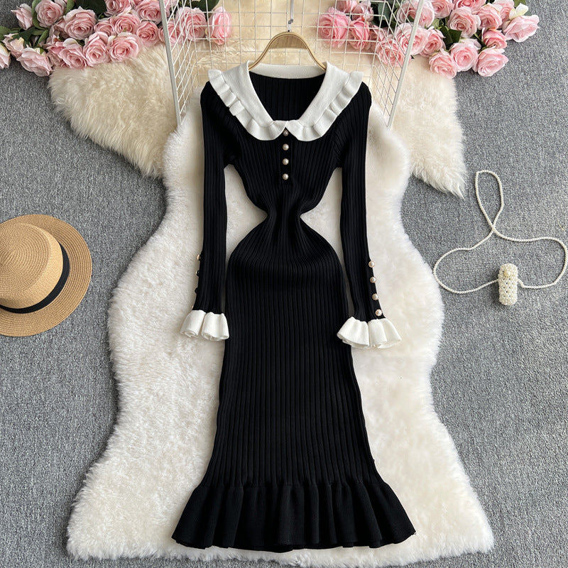 Women French ruffle dress 8