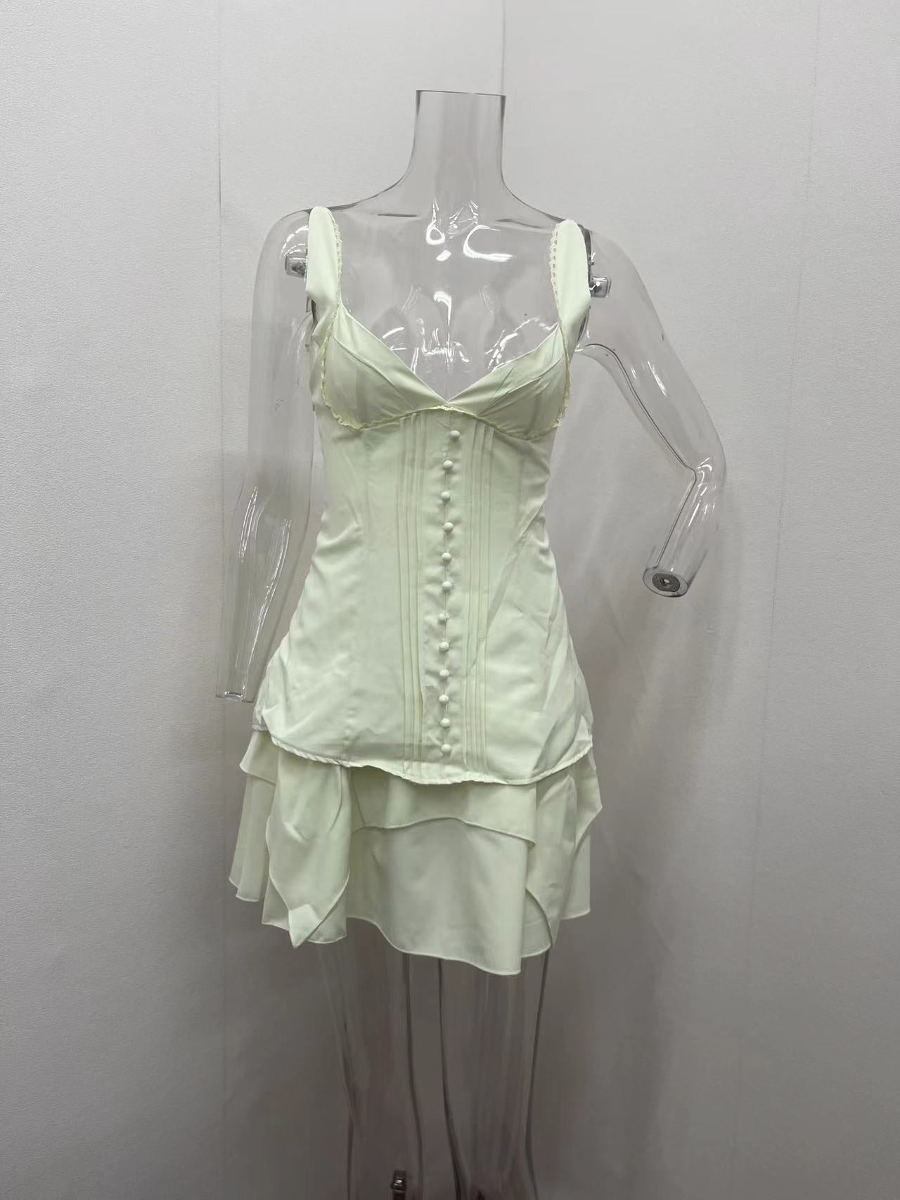 Sexy Low Back Slim Waists Lace-Up Strap Slim Waist Mini Dress 9