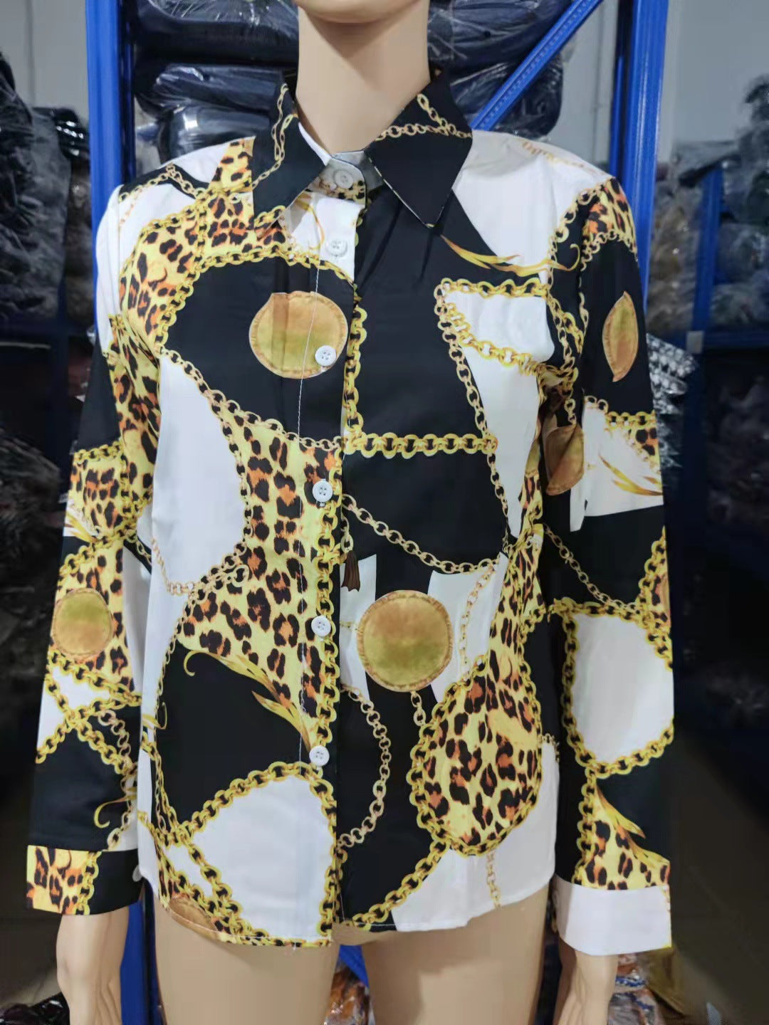 Women long-sleeved elegant printed shirt 29