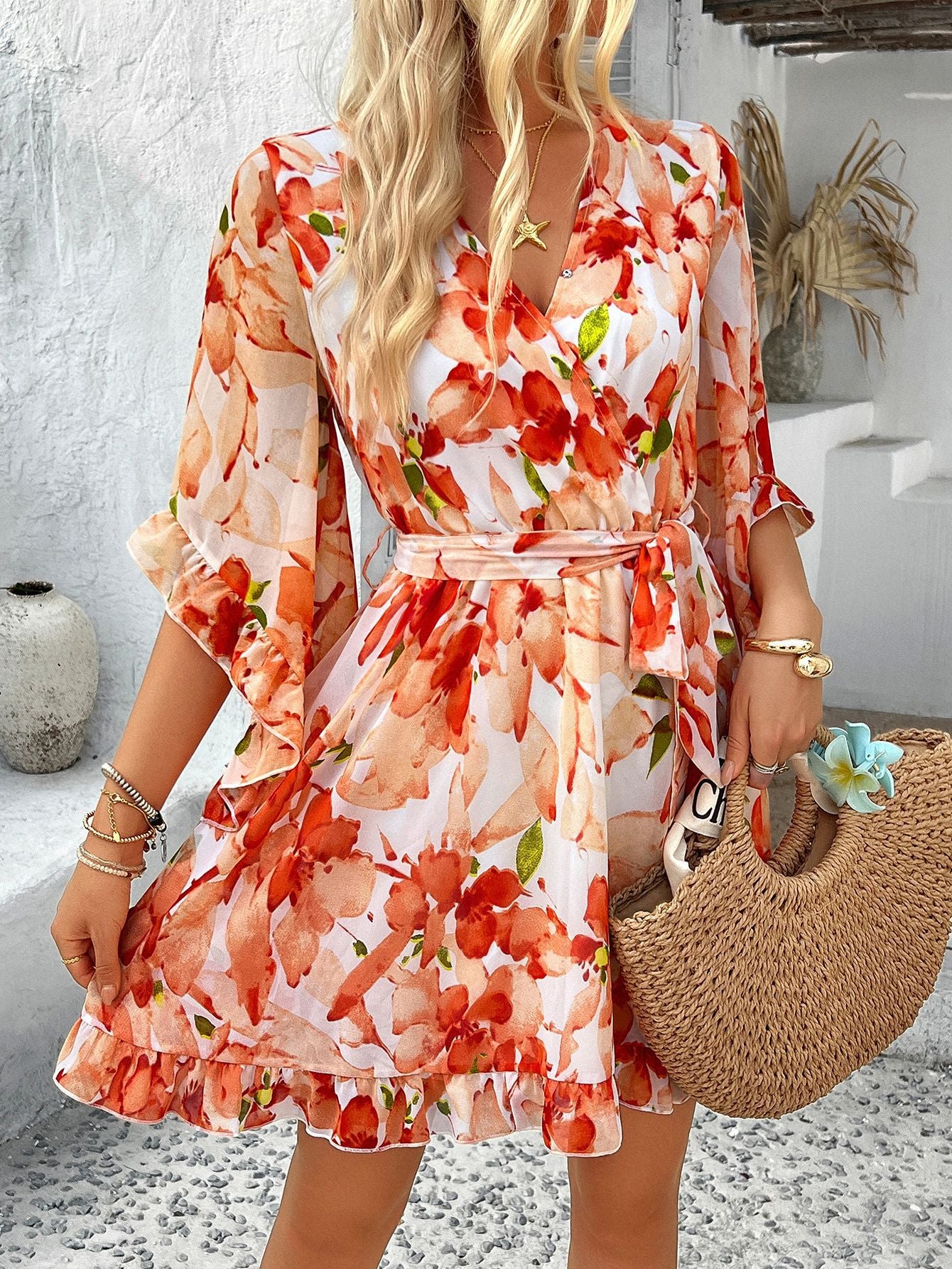 Women's Spring/Summer Holiday Casual Print Dress 23