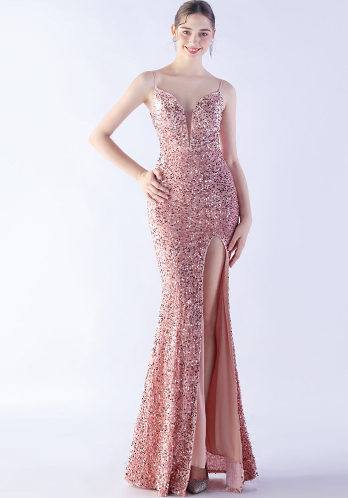 Plus Size Women Sequins Formal Party Maxi Evening Drees