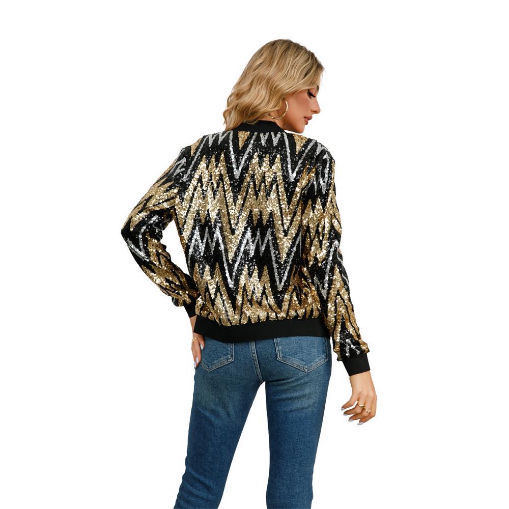 Fashionable Spring And Autumn Long-Sleeved Trendy Women's Sequined Jackets 5