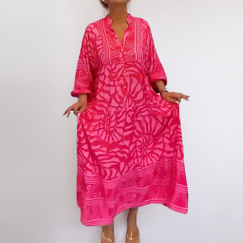 Plus Size Women Career Print Dress 9