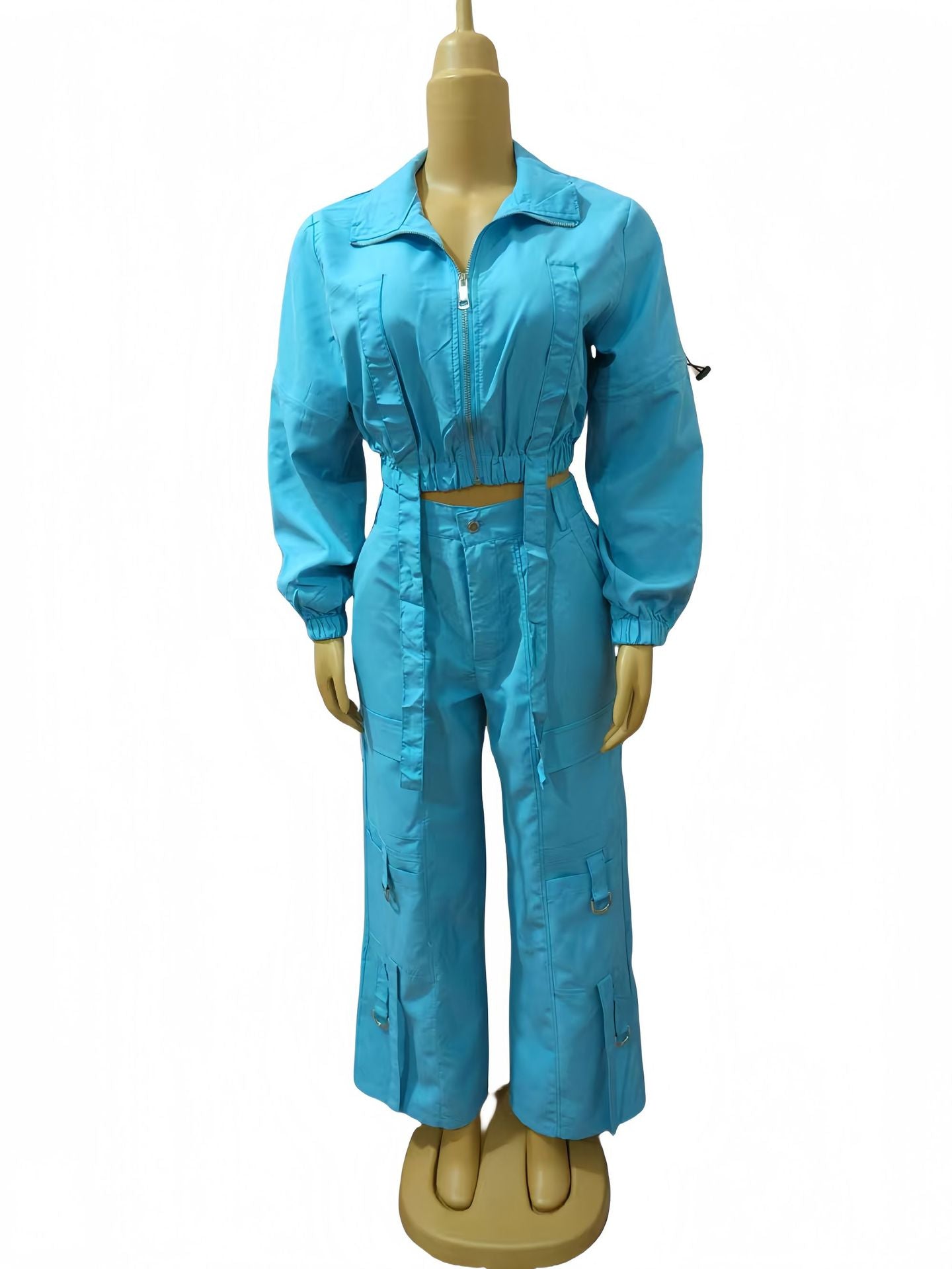 African Women Soid Casual Top and trousers Two Piece Set 16