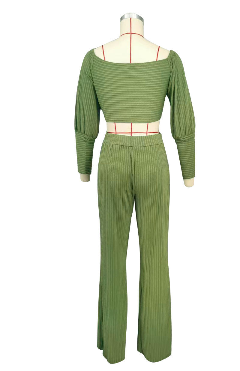 Women Casual Long Sleeve Top and Pant Two-Piece Set 10