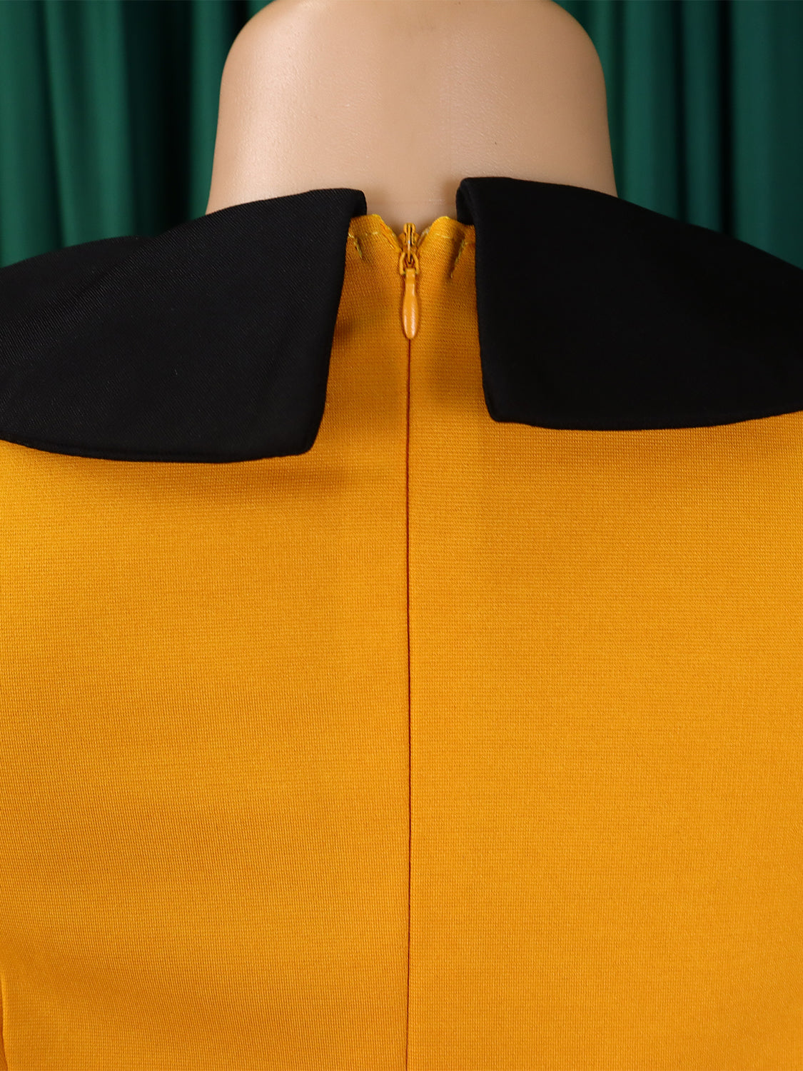 African Women Solid Long Sleeve Turndown Collar Elegant Dress 16