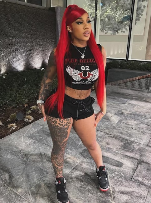 Women Sexy Printed Vest Shorts Two-piece Set