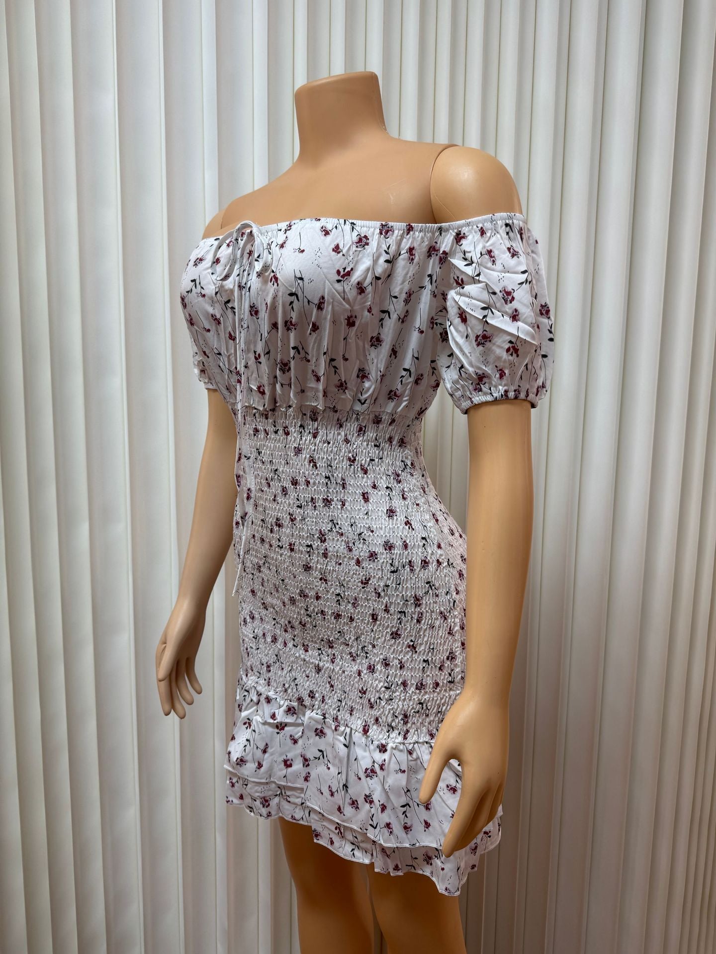 Women Print Lace-up Sexy Bodycon Floral short-sleeved dress 8