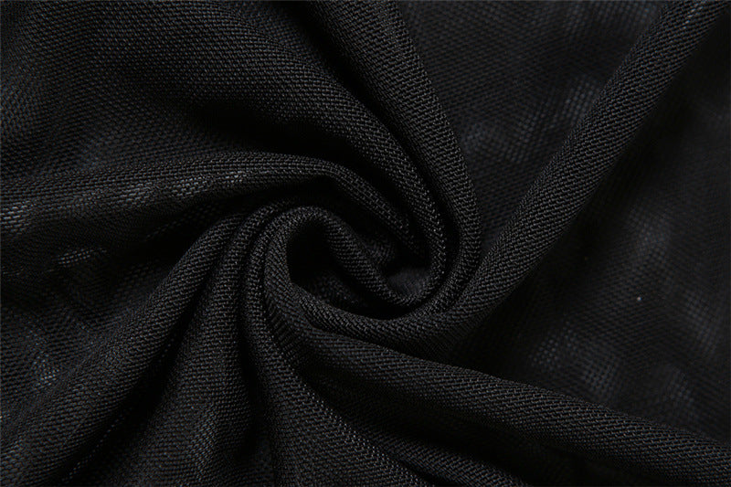 Women Summer Patchwork Sexy Mesh See-Through Backless Maxi Dress 21