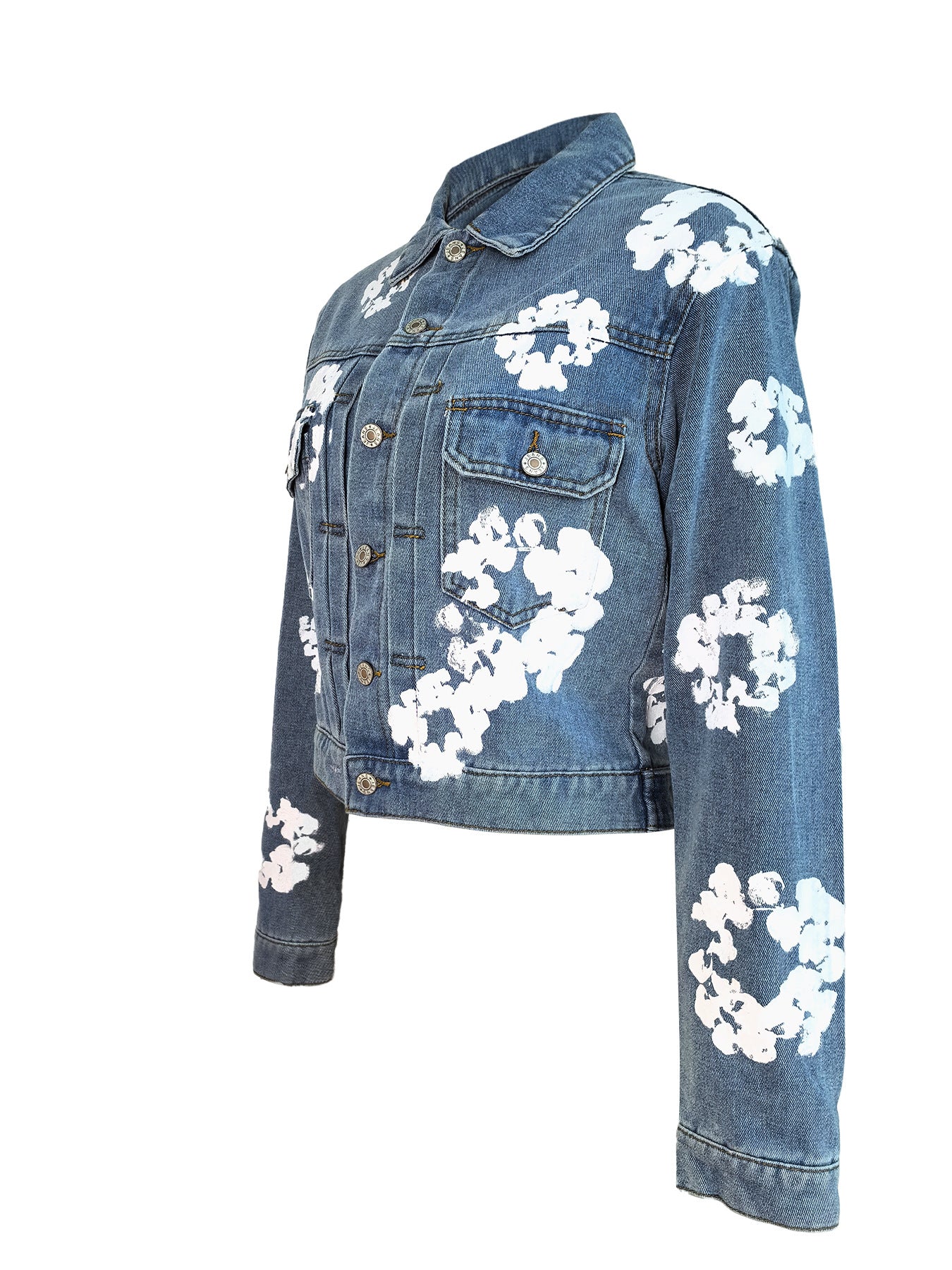Fashionable Women's Clothing Style Street Fashion Print Denim Jackets 9