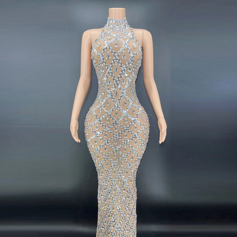Plus Size Women rhinestone dress 27