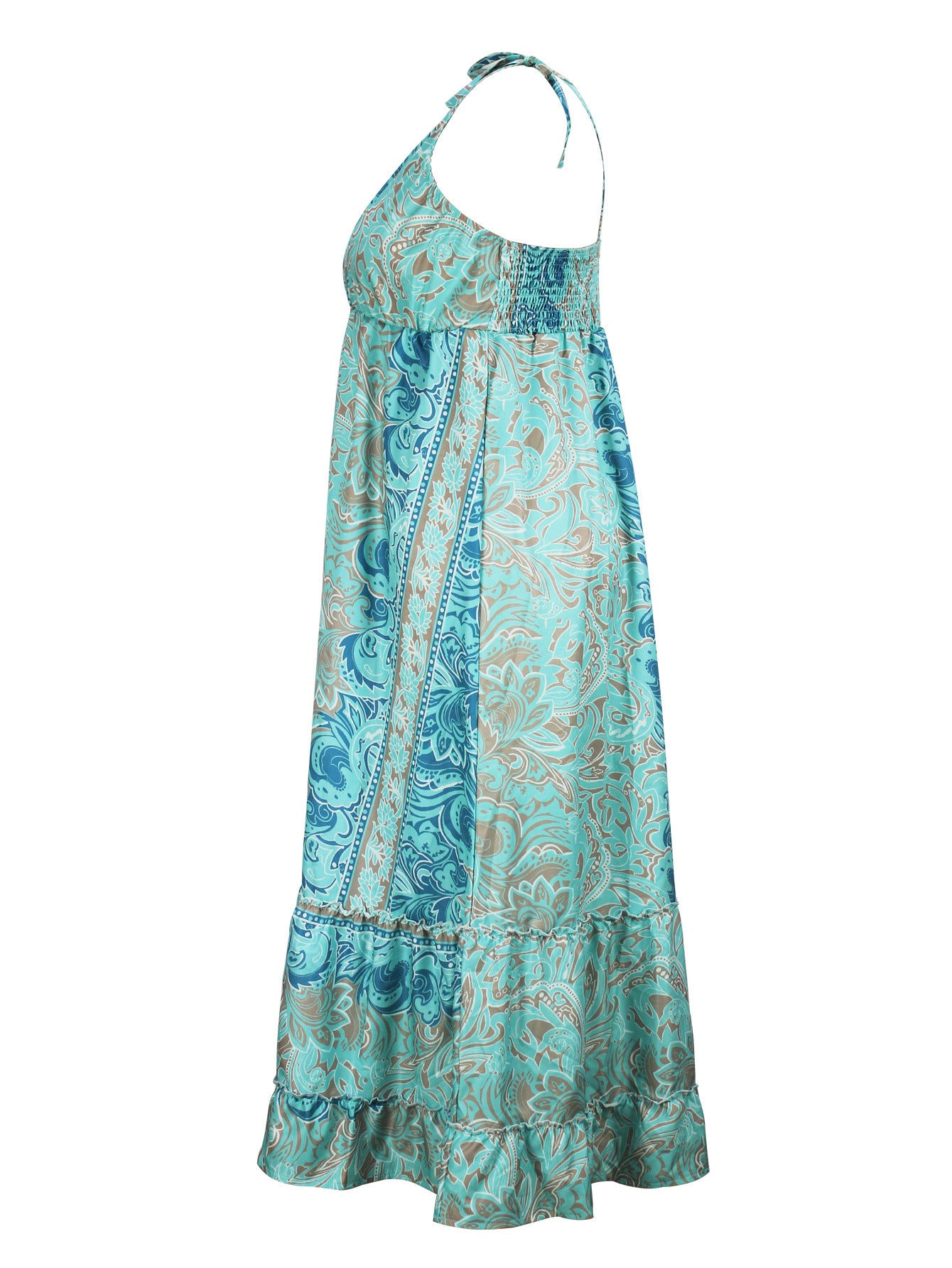 Women's Summer Fashion Elegant V-Neck Strap Plus Size Long Dress 7