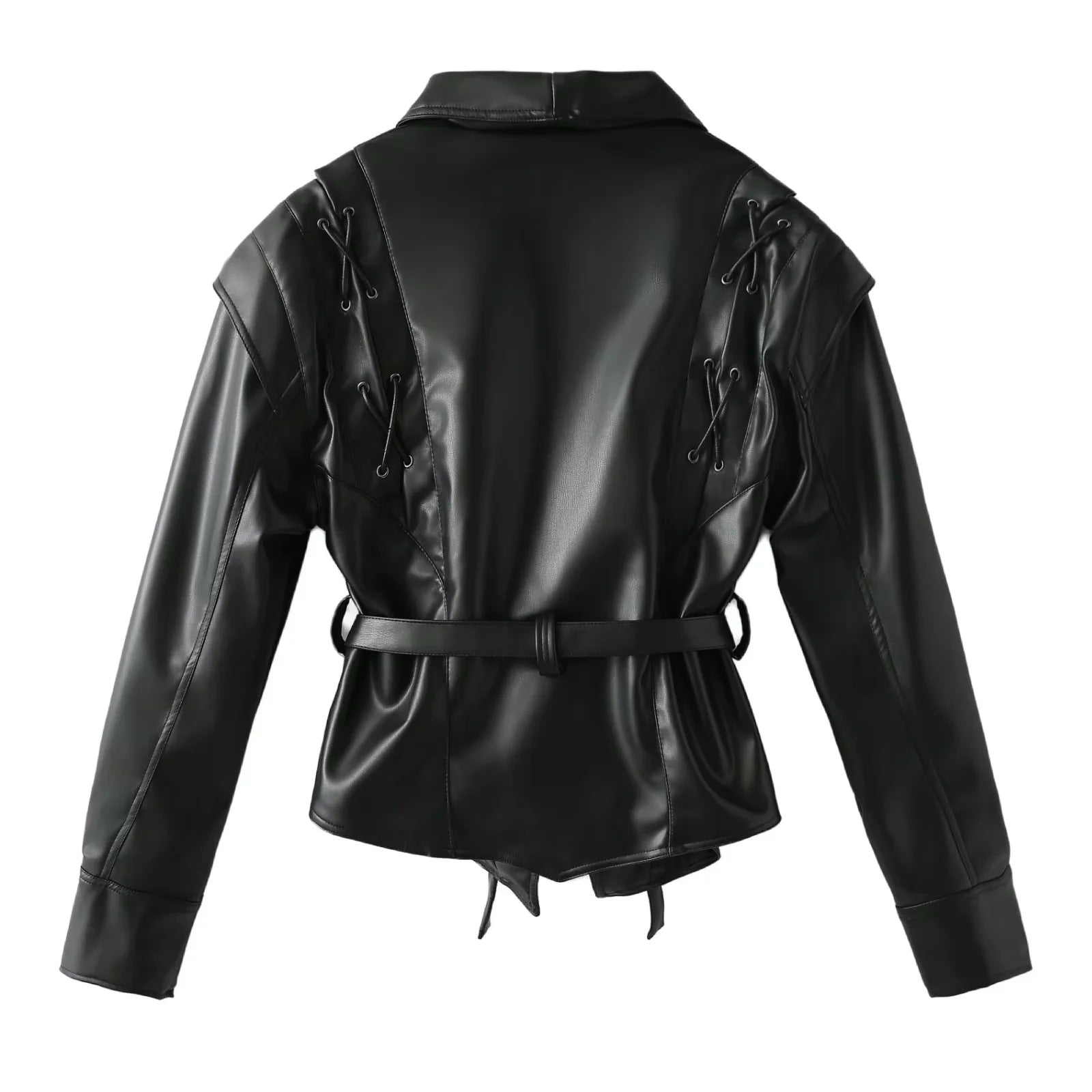 Women's American Retro Casual Faux Leather Jacket 8