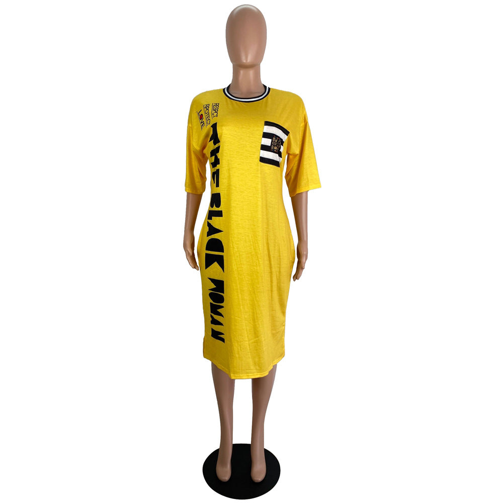 Women's Spring Summer Fashion Short Sleeve Print Dress 5