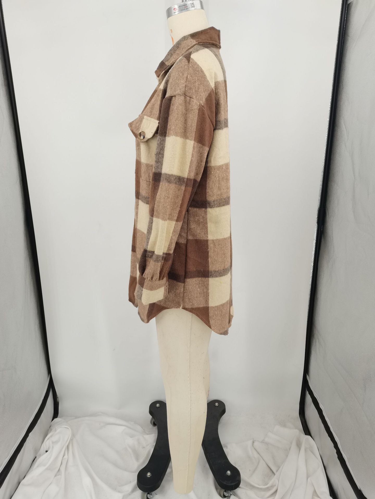 Women Autumn and Winter Loose Plaid Shirt 22