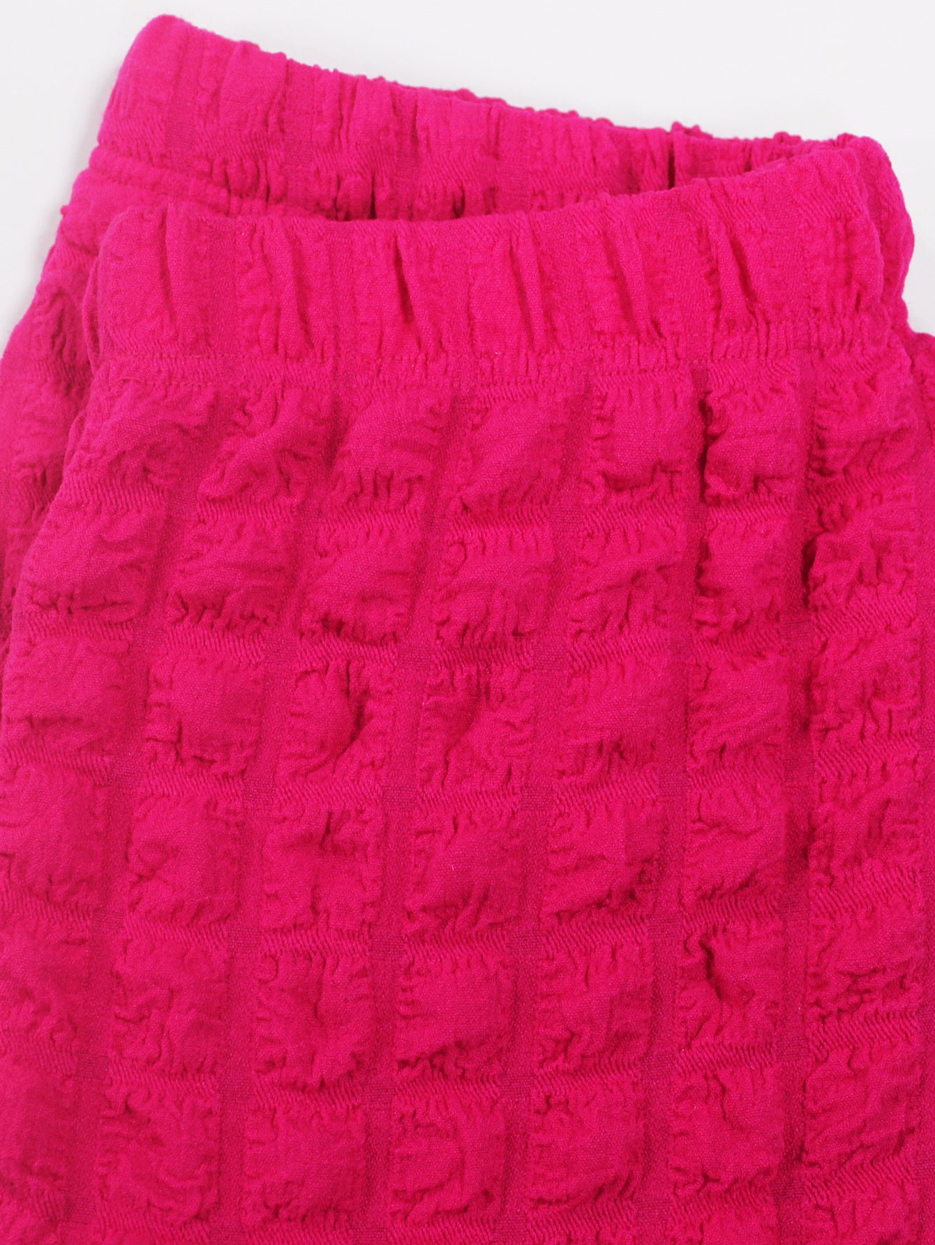 Women's Casual Bubble Fabric Elastic Waist Tight-Fitting Pants 10