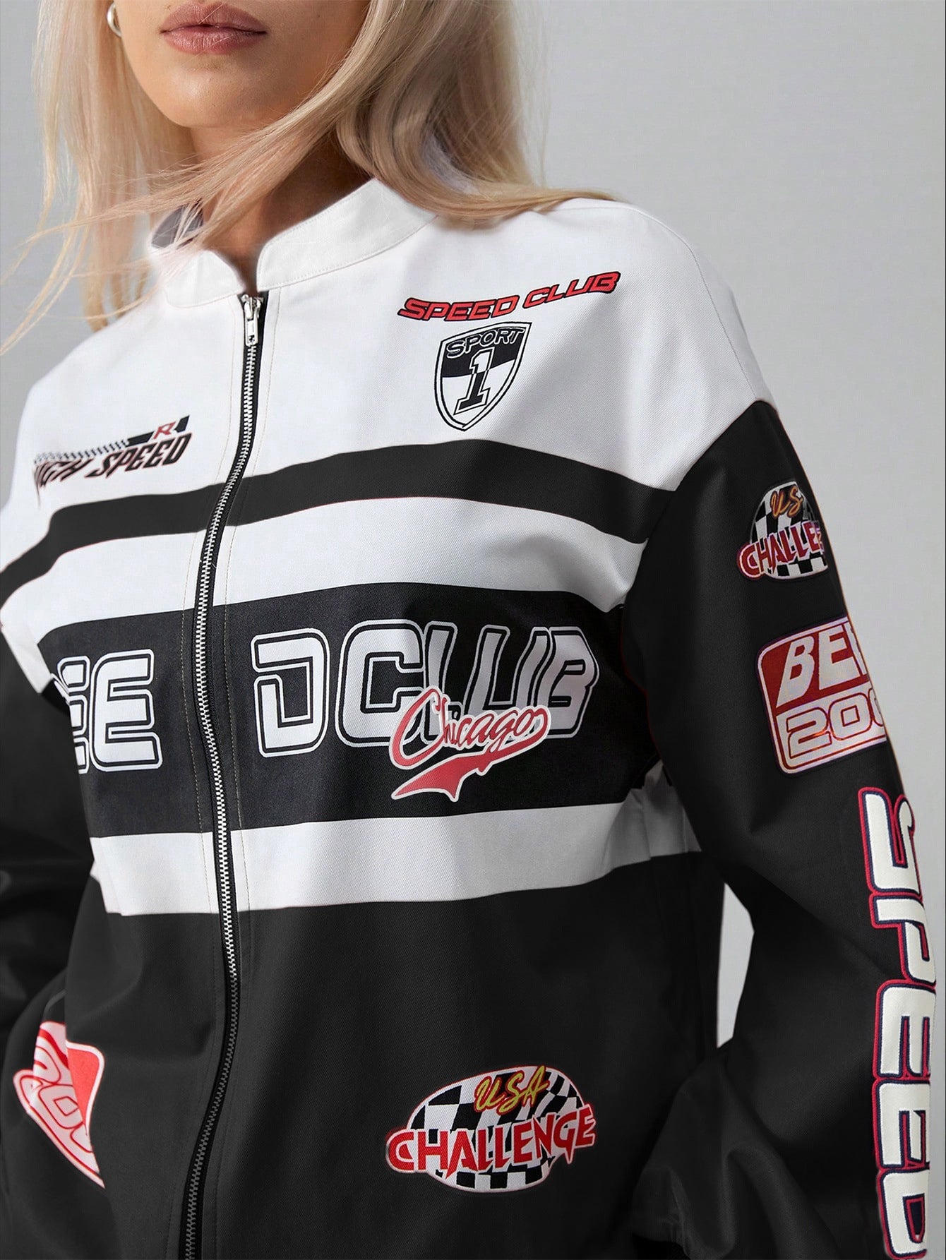 Fashion Letter Casual Style Print Long Sleeve Jacket 4