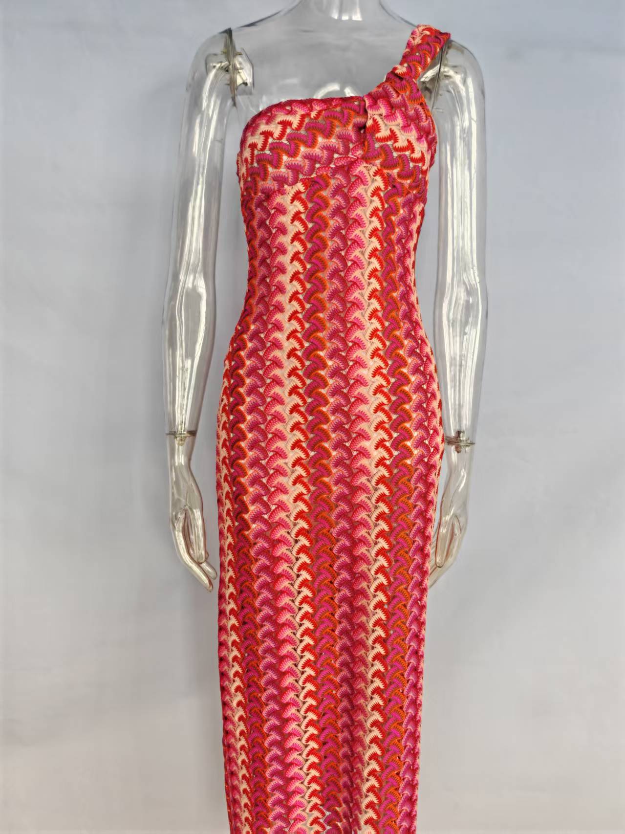 Women Lace Slash Shoulder Beach Holidays Dress 6